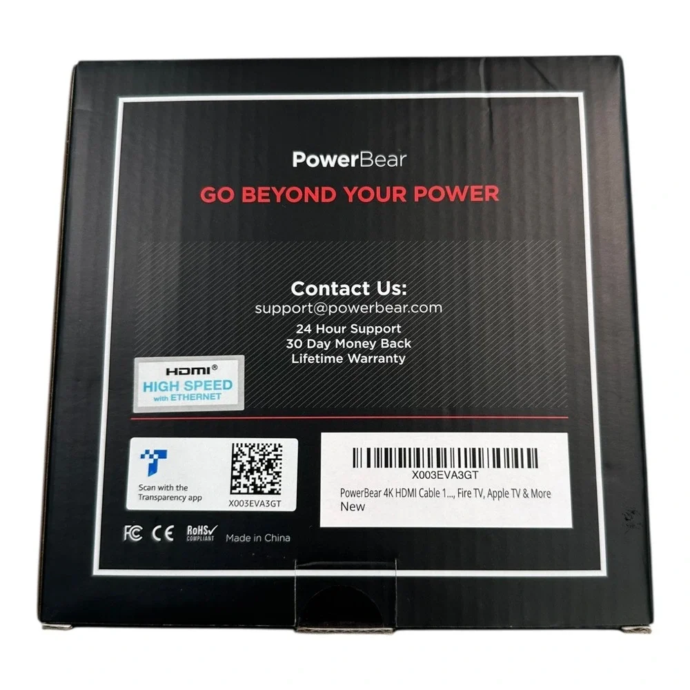 PowerBear 4K UHD HDMI 2.0 Cable 10 Foot -‎ 2 Pack Gold Plated Tips